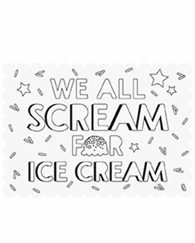Pastel Ice Cream Paper Coloring Placemats (6pk)