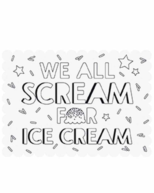 Pastel Ice Cream Paper Coloring Placemats (6pk)