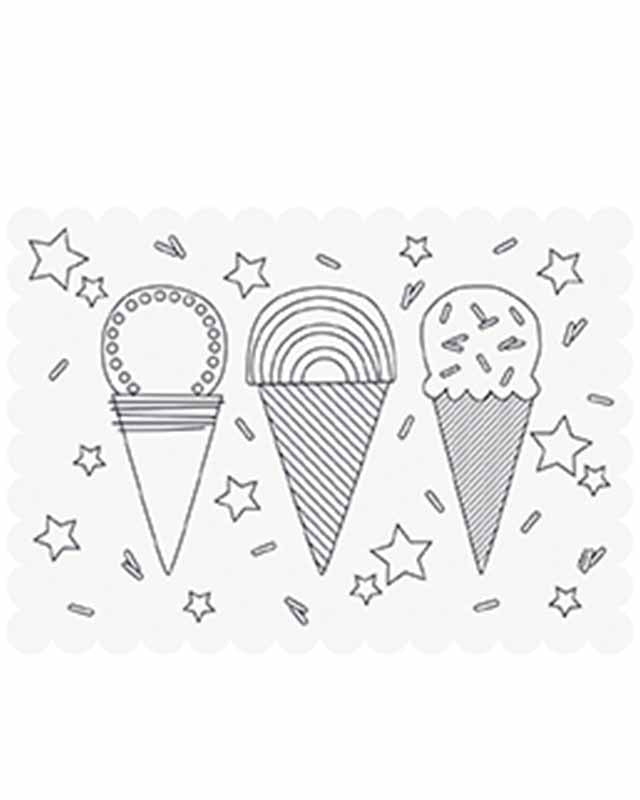 Pastel Ice Cream Paper Coloring Placemats (6pk) – product image 2