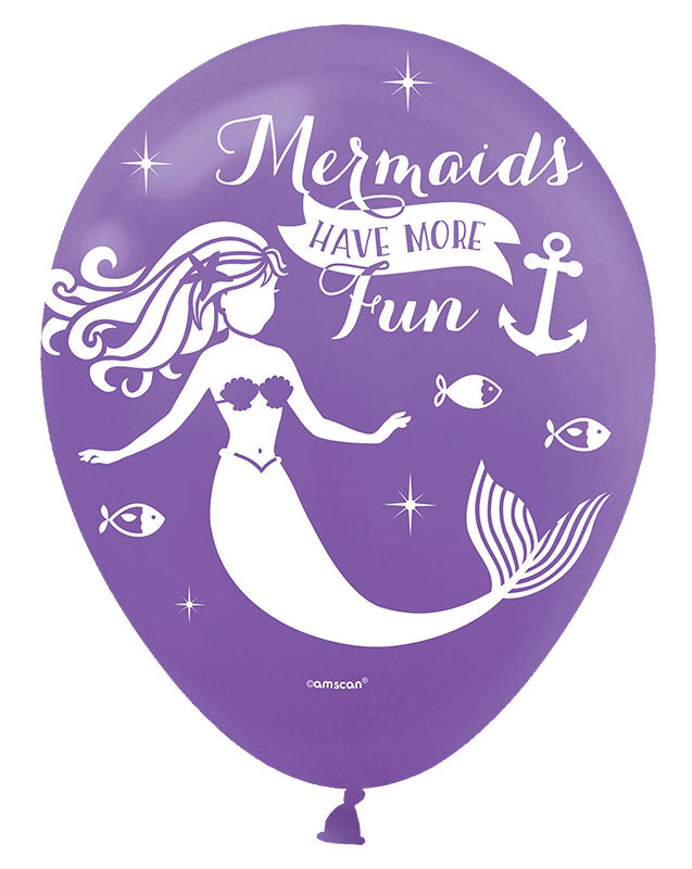 Mermaid Wishes Balloons - 11" Latex (6pk)