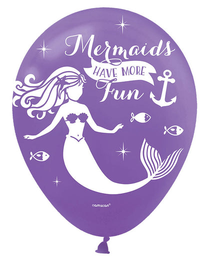 Mermaid Wishes Balloons - 11" Latex (6pk)