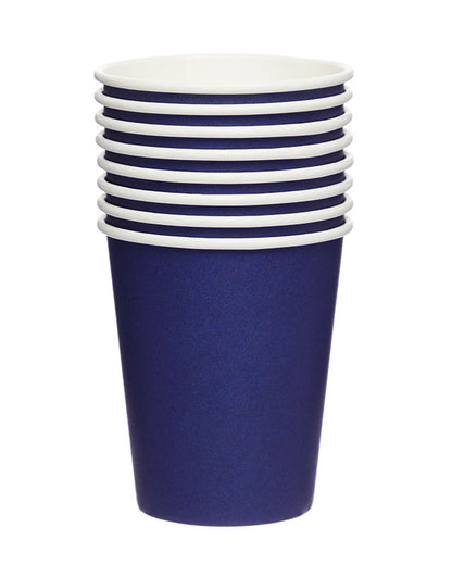 Dark Blue Paper Cups - 237ml (8pk)