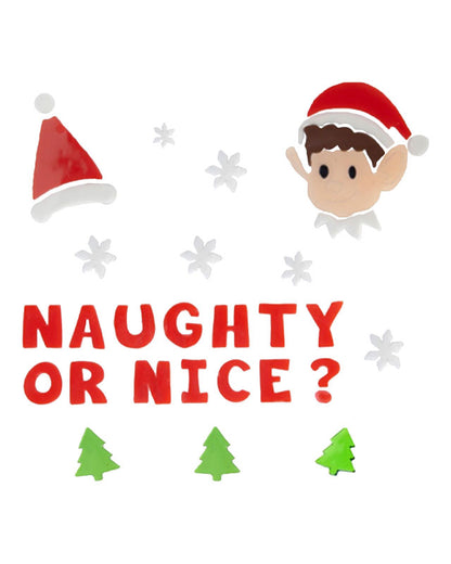 Naughty Elf Window Stickers - 15 x 55cm- Assorted
