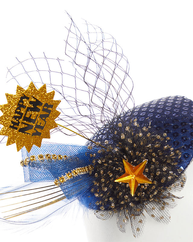 Midnight Happy New Year Clip On Couture Hat