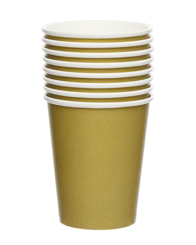 Gold Paper Cups - 237ml (8pk)