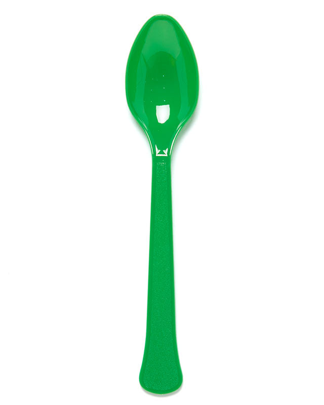 Green Reusable Plastic Spoons (24pk)