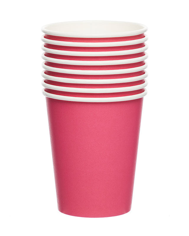 Bright Pink Paper Cups - 237ml (8pk)