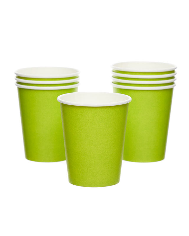 Lime Green Paper Cups - 237ml (8pk) – product image 3