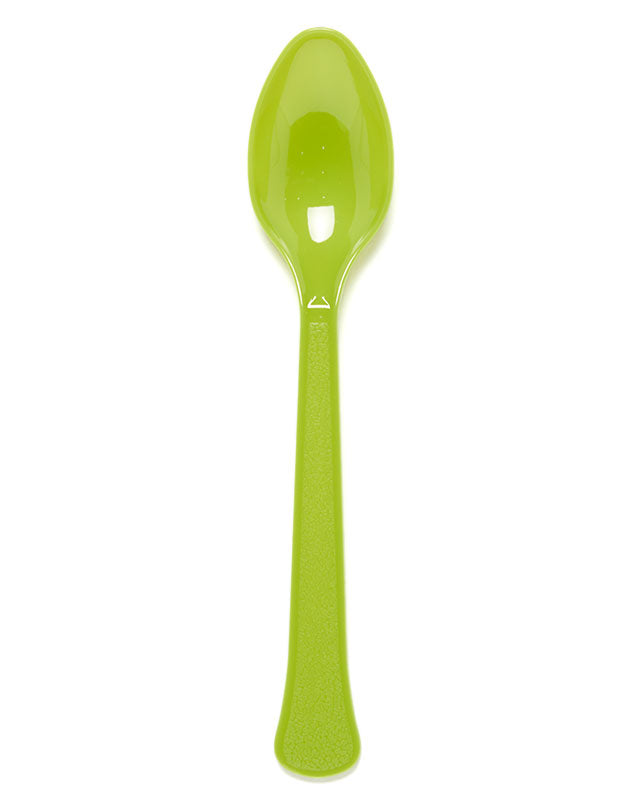 Lime Green Reusable Plastic Spoons (24pk)