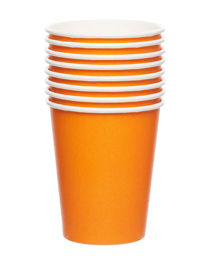 Orange Paper Cups - 237ml (8pk)