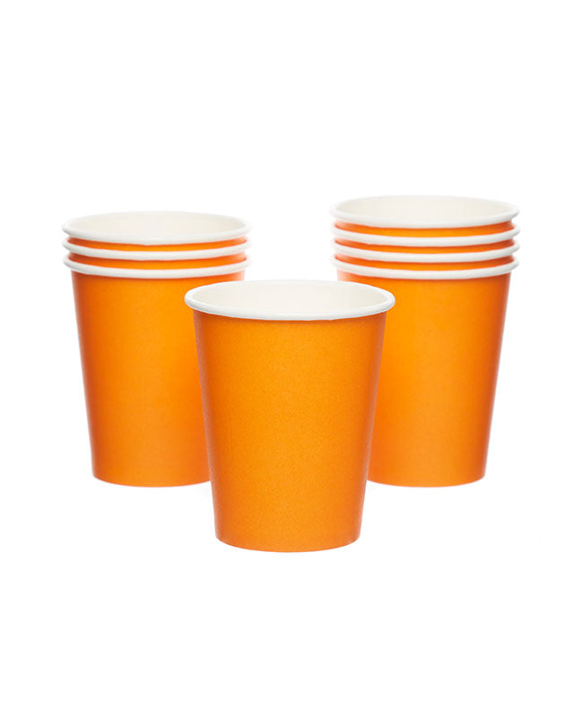 Orange Paper Cups - 237ml (8pk)