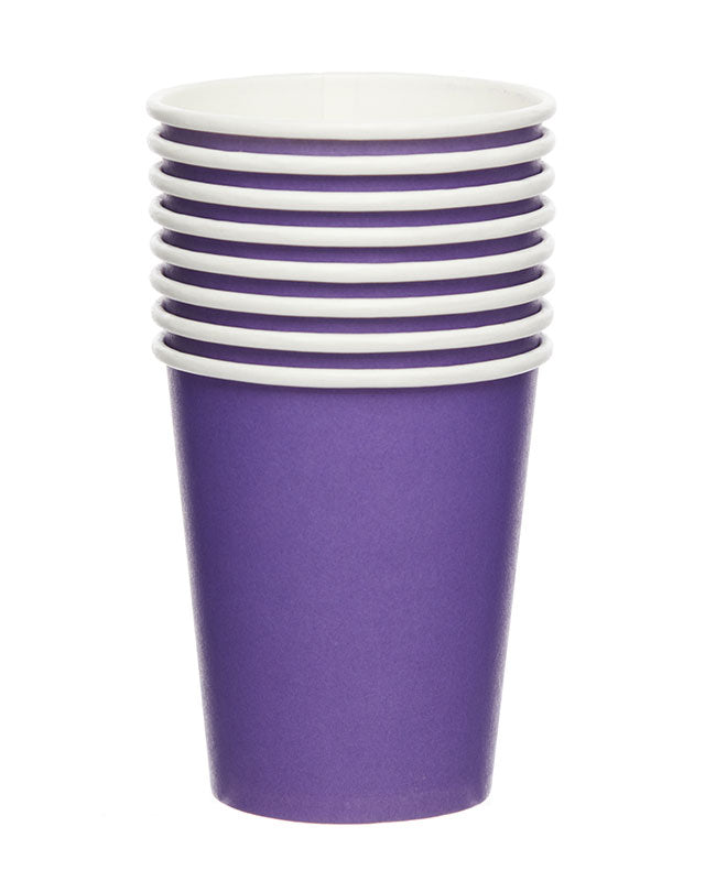 Purple Paper Cups - 237ml (8pk)