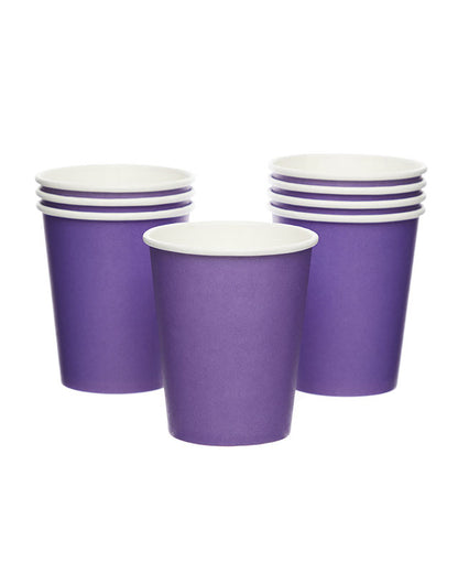 Purple Paper Cups - 237ml (8pk)
