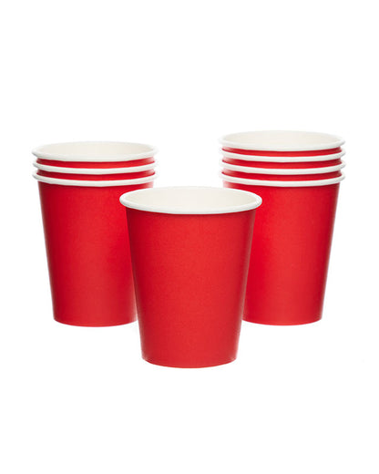 Red Paper Cups - 237ml (8pk)