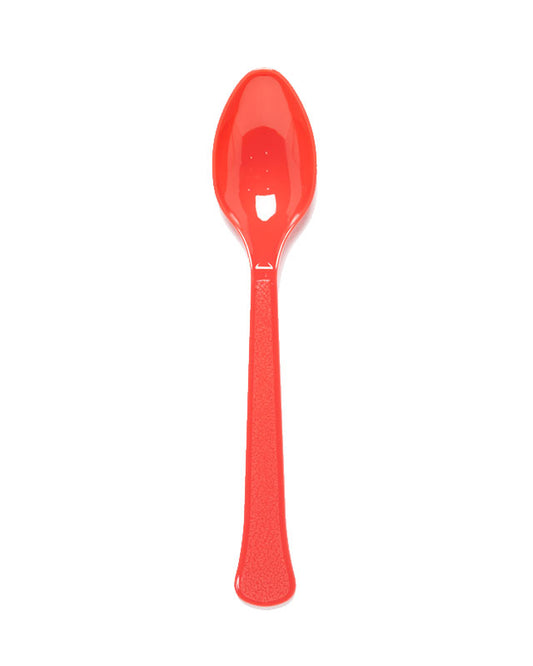 Red Reusable Plastic Spoons (24pk)