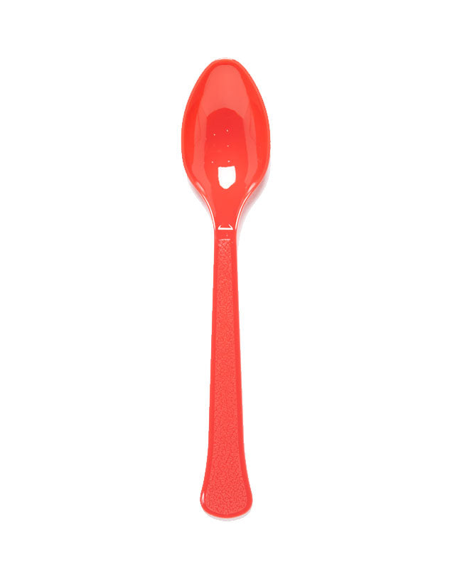 Red Reusable Plastic Spoons (24pk)