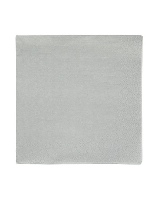Silver Paper Napkins 3ply - 33cm (20pk)