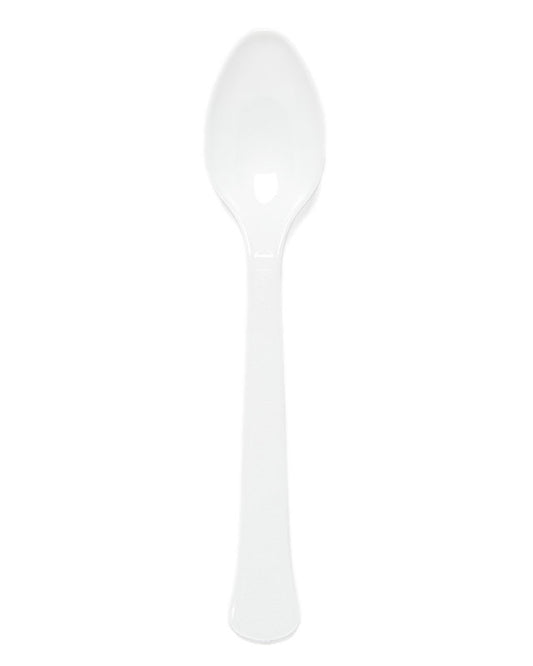 White Reusable Plastic Spoons (24pk)