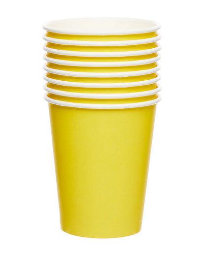 Yellow Paper Cups - 237ml (8pk)