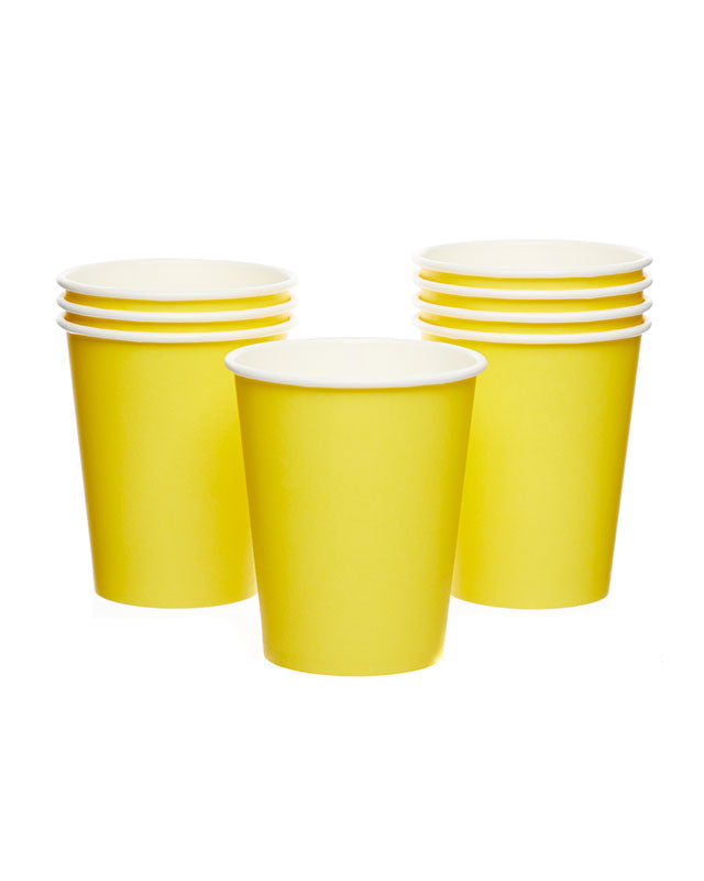 Yellow Paper Cups - 237ml (8pk)