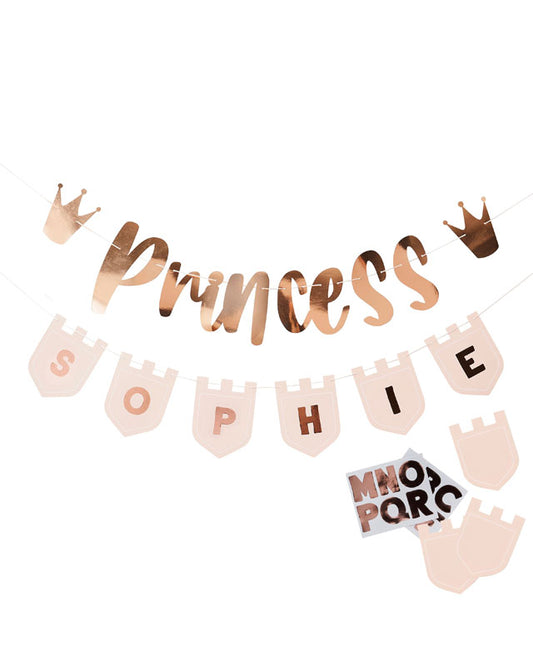 Princess Personalisable Paper Banner with Sticker Sheets - 2m (2pk)