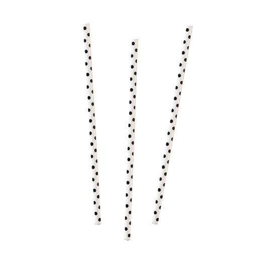 Black & White Polka Dot Paper Straws (20pk)