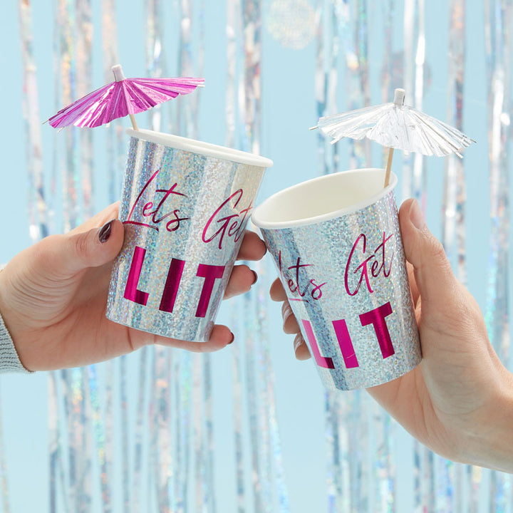 Lets Get Lit Paper Cups - 266ml (8pk) – product image 1