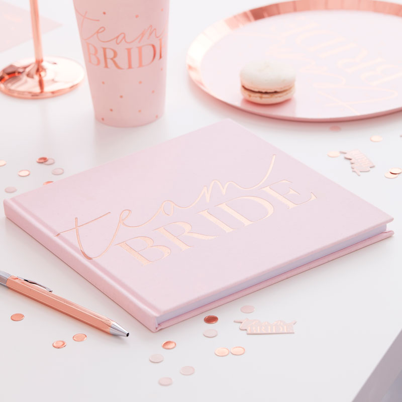 Pink Velvet Team Bride Guest Book