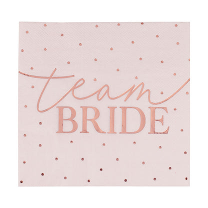 Rose Gold Team Bride Paper Napkins - 33cm (16pk)