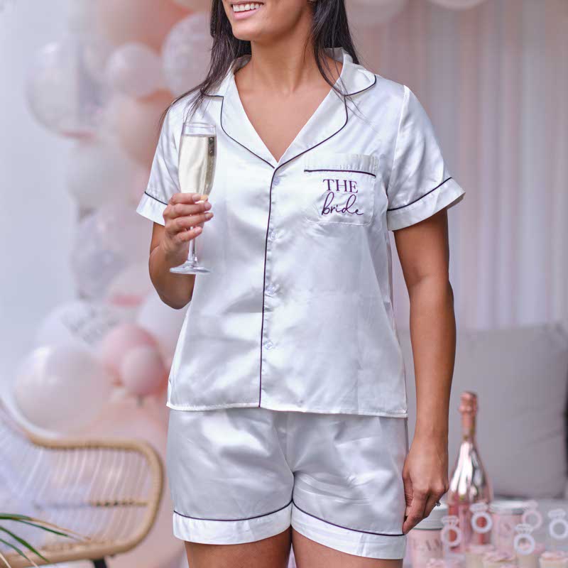White The Bride Pyjama Set - Adult Costume