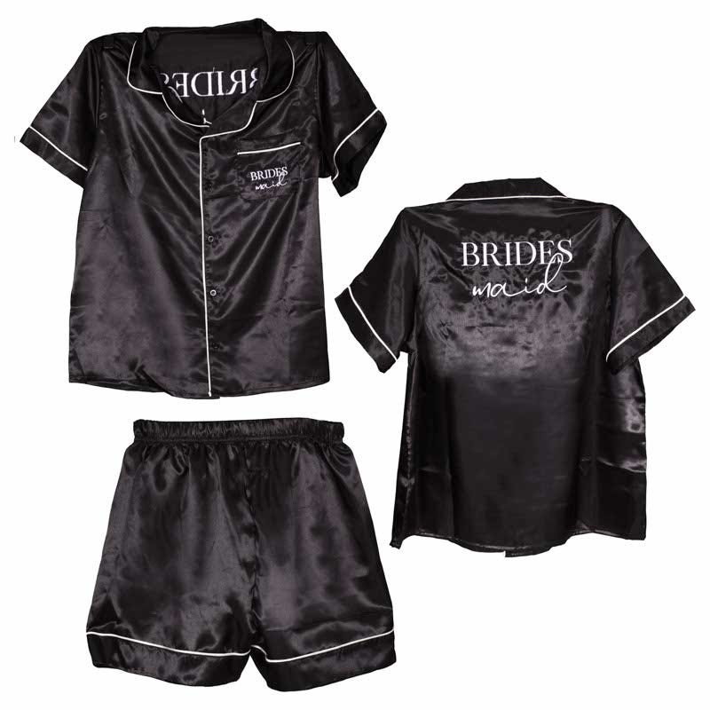 Black Bridesmaid Pyjama Set - Adult Costume