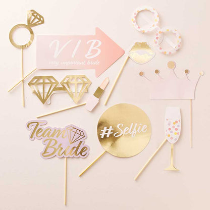 Team Bride Paper Photo Booth Props (10pk)