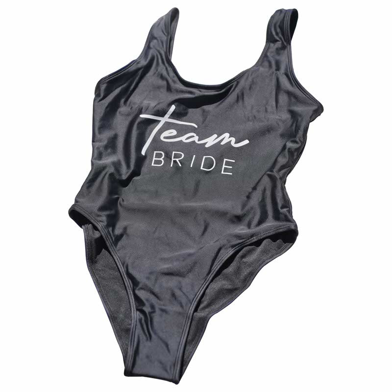 Team Bride Black Swimsuit - Adult Costume