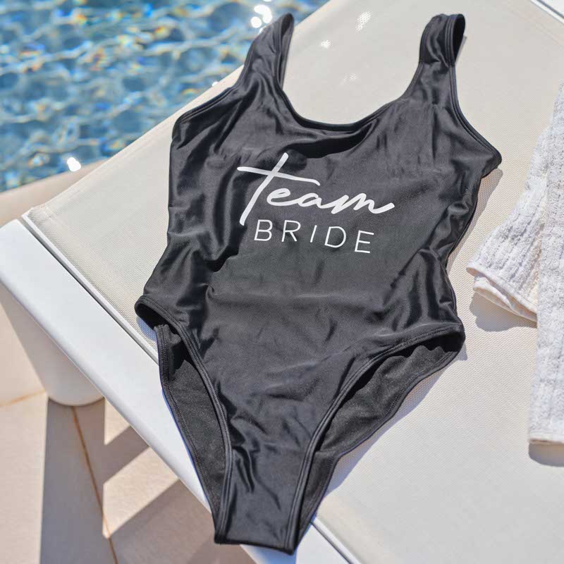 Team Bride Black Swimsuit - Adult Costume