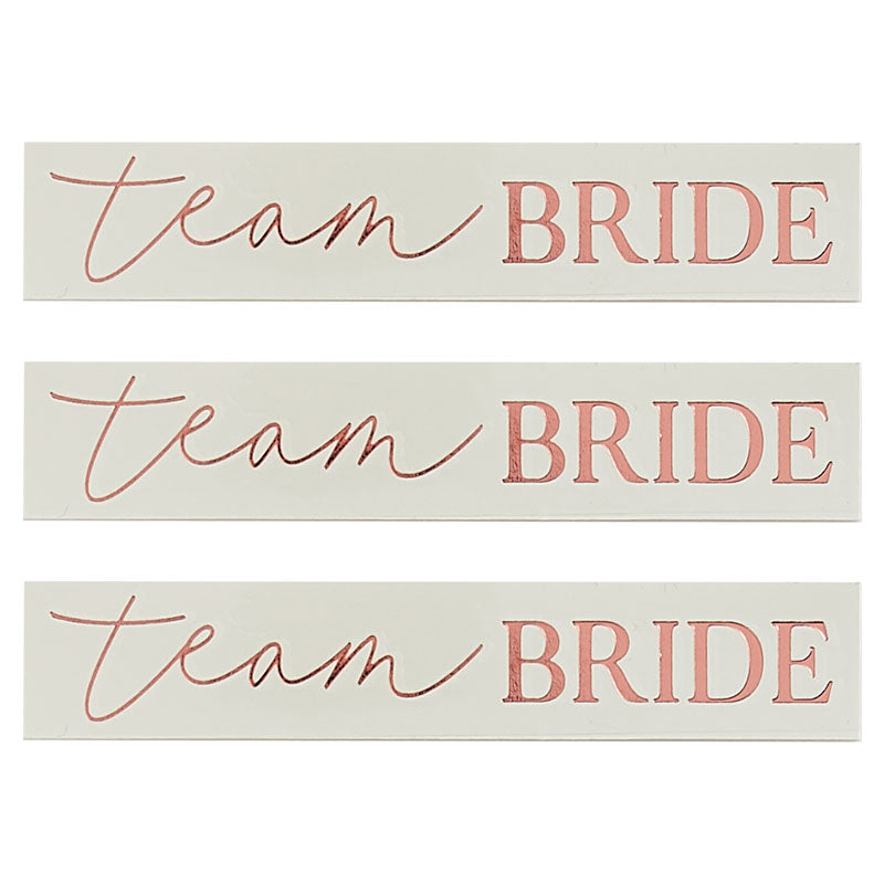 Rose Gold Team Bride Tattoos (16pk)