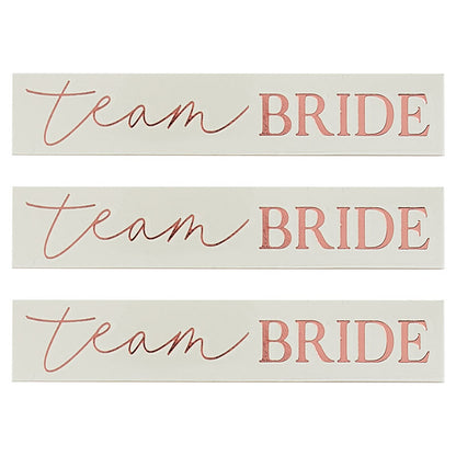 Rose Gold Team Bride Tattoos (16pk)