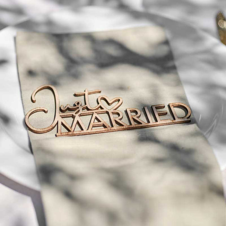 Wooden Just Married Table Decor - 14cm (6pk) – product image 1