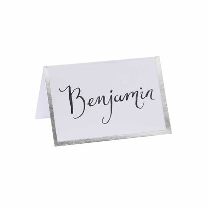 Silver Foiled Boarder Place Cards (10pk)