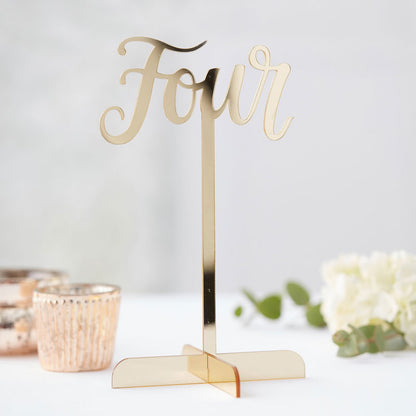 Gold Acrylic Table Numbers 1-12 (12pk)
