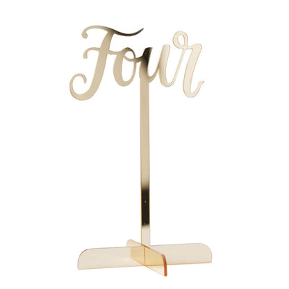 Gold Acrylic Table Numbers 1-12 (12pk)