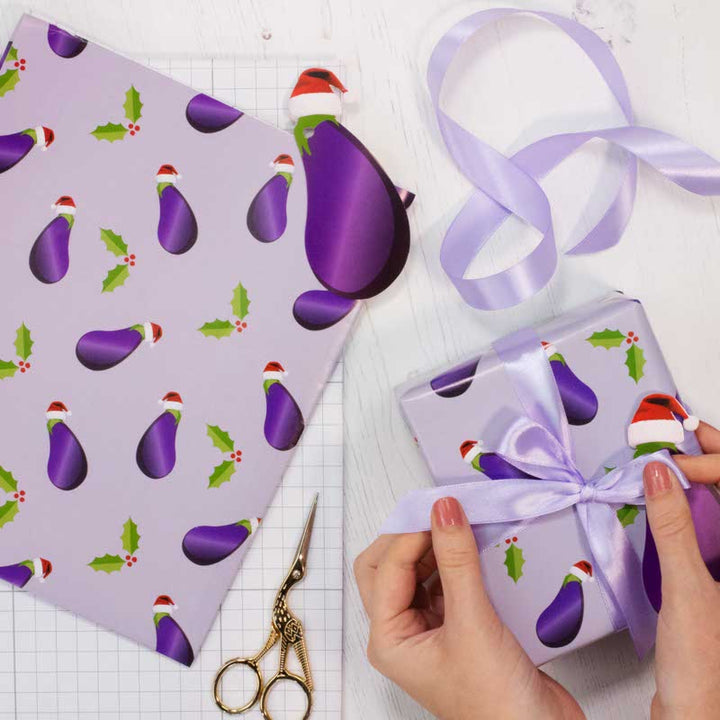 Aubergine Christmas Gift Wrap Kit – product image 1