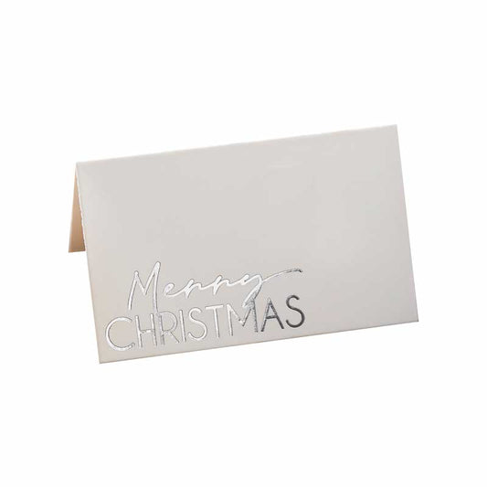 Silver Foiled Merry Christmas Place Cards (10pk)