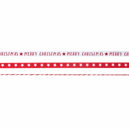 Red & White Merry Christmas Ribbon Kit - 10m
