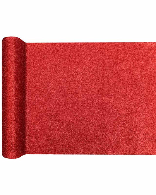 Red Glitter Table Runner - 3m