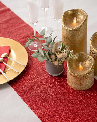 Red Glitter Table Runner - 3m