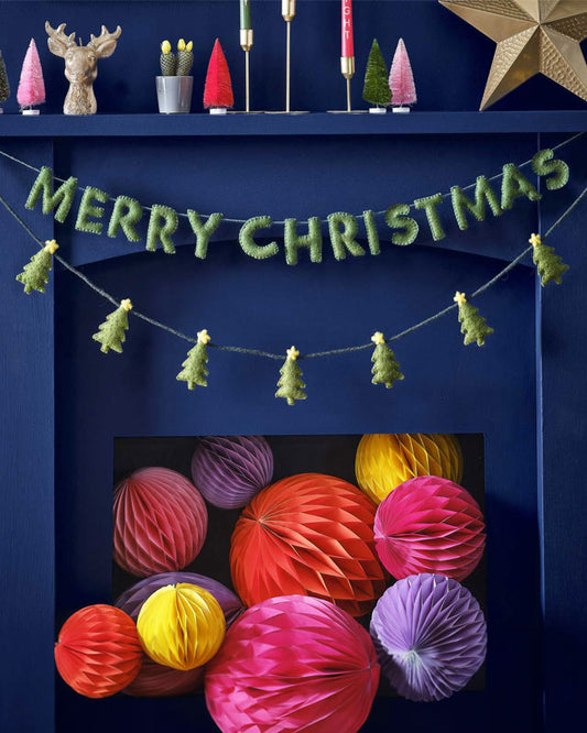 Green Felt Merry Christmas Bunting