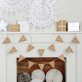 Kraft & Silver Glitter Merry Christmas Flag Bunting - 2.5m – product image 1