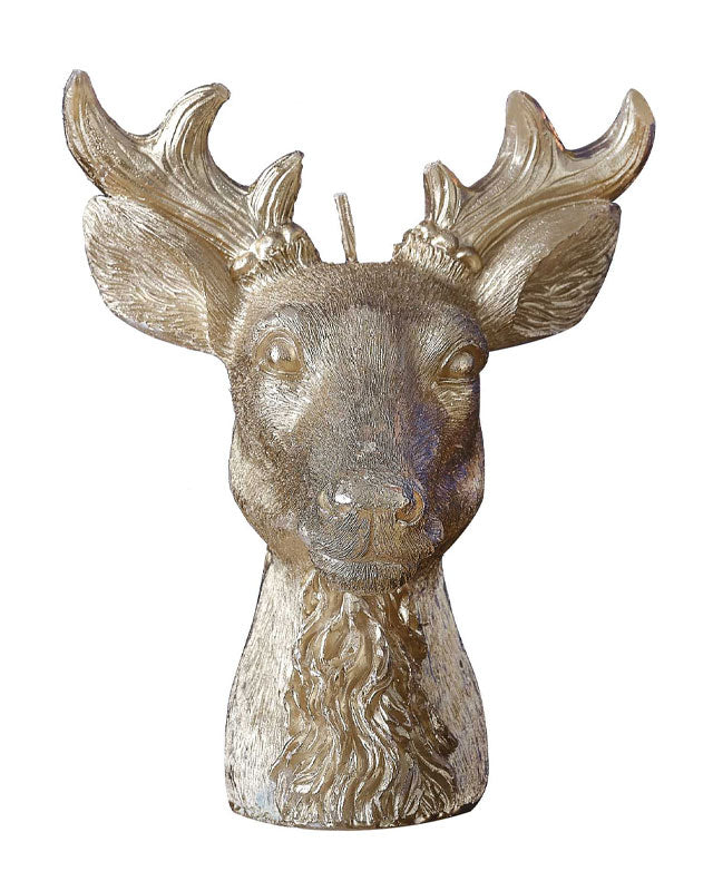 Gold Stag Head Candles - 16cm