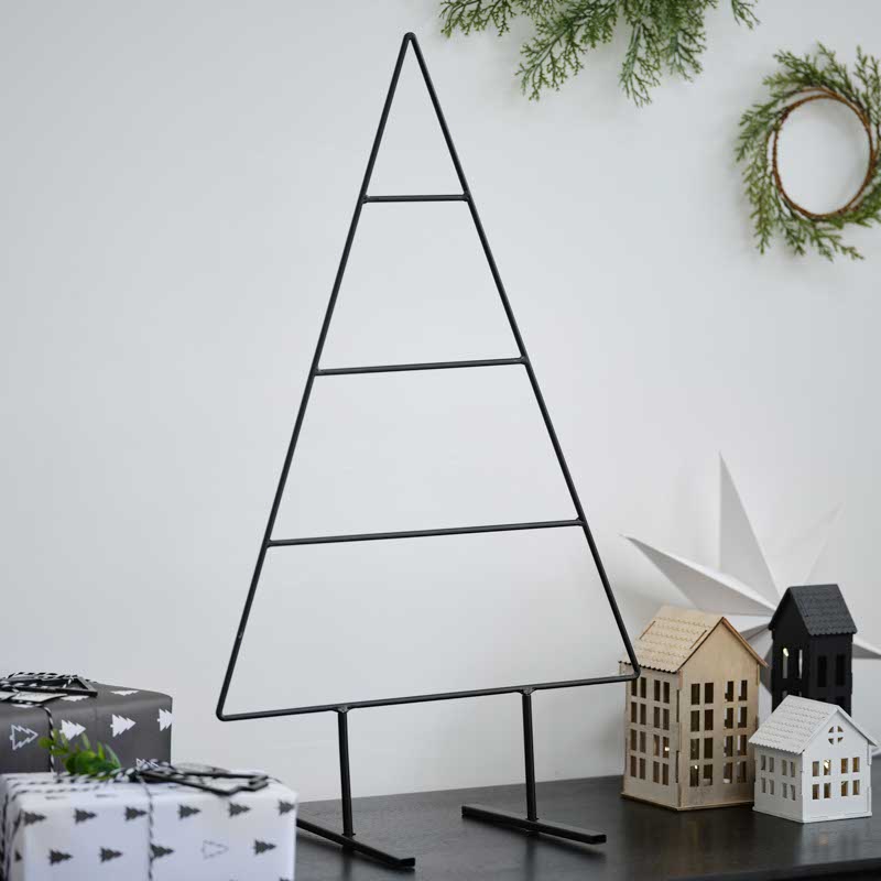 Black Metal Christmas Tree Alternative Decoration