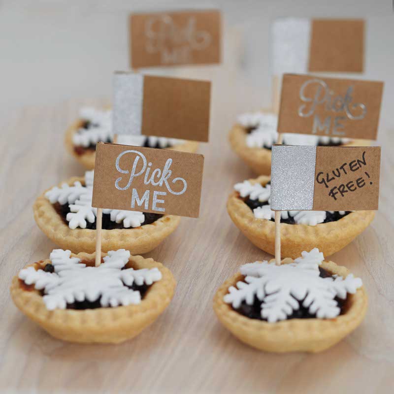 Festive Silver Foiled Cake Picks (12pk) – product image 1